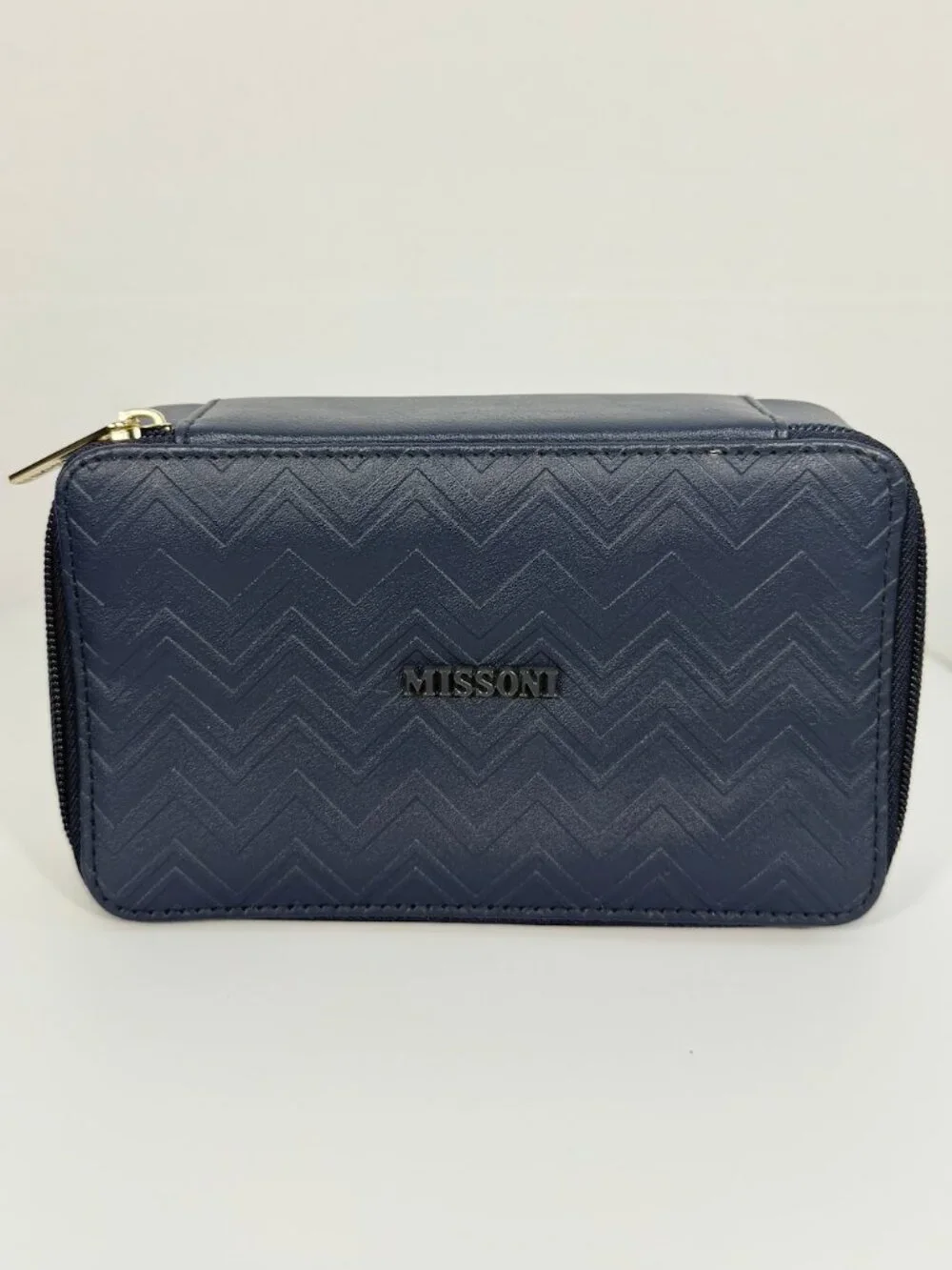 Missoni Chevron Travel Case Multicolor Zipper Cosmetic Makeup Toiletry Bag NWOT